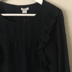J. Crew Factory Swiss Dot Navy Top